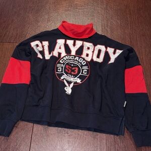 PLAYBOY Sweatshirt in Black and Red